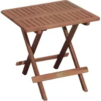 DELUKE Gartentisch BREMEN klappbar - Eukalyptus, Natur, 50x50x50cm | Klapptisch Esstisch Wetterfest Outdoor Tisch