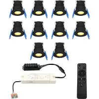 HOFTRONIC™ Milano LED Mini Einbaustrahler 12V 3W 200lm Dimmbar 2700K IP65 Schwarz 10er Set