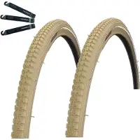 Rexway 2 x "Legend" Pannenschutz Fahrradreifen Creme mit Reflex 40-635 (28 x 1 1/2) inkl. maxxi4you Reifenheber