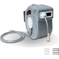 Karpal Druckluftschlauch 20m 1/4" Trommel Schlauch Aufroller Automatisch Anschluss Schlauchtrommel Schlauchaufroller Wandschlauchhalter