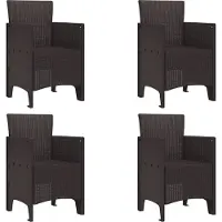 vidaXL Möbel Gartenstühle 4 Stk. Braun Poly Rattan - Gartenstühle 847473