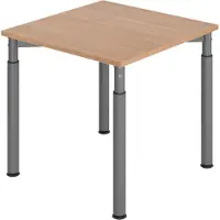 Bümö Schreibtisch Serie-Y - Größe: 80 x 80 cm, Gestell: Graphit, Nachbildung: Nussbaum