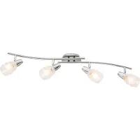 Globo Lighting Strahler Metall verchromt, Glas satiniert, LxBxH: 810x90x190mm, exkl. 4x E14 40W 230V