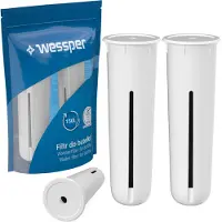 OEM Wessper 2x Wasserflaschenfilter Ersatz für Dafi Sportflasche, Aktivkohle, Weiß
