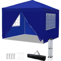 Fiqops Faziango Faltpavillon 3x3 m wasserdicht – Pavillon faltbar mit UV-Schutz 50+, Gartenzelt & Partyzelt mit 4 Seiten, ideal für Garten, Camping, Hochzeit & Strand Blau