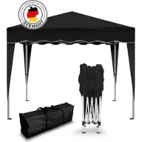 Kronenburg Faltpavillon 3x3m - Wasserfest, UV-Schutz 50+, 0 Seitenteile, schwarz