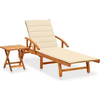Prolenta Maison Exclusive - Sonnenliege mit Tisch und Auflage Akazie Massivholz