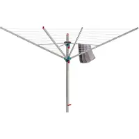 Proregal Wäschespinne Vento | 4 Tragarmen | 12 windsichere Halter | Aluminium | Hx 170x300cm | Extrem stabile Tragarme | Automatiköffnungs | Inkl. Bodenhülse, Schutzhülle mit Reißverschluss