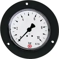 RIEGLER Standardmanometer, Frontring schwarz, G 1/8 hinten, 0 - 1,0 bar, Ø 40