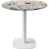 Restootab Runder Tisch Ø 70 cm - Rundes Modell mit weißem Terrazzo-Gestell cepp