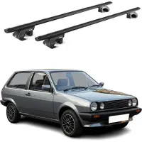Aurilis Dachträger Gepäckträger für VW Polo II 1981-1994 Alu Schwarz 2 tlg ABE