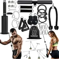 Markenlos XXL Kabelsystem Set - 24-teilig - Antirutschgriff - Krafttraining - Fitness - Für Trizeps, Bizeps, Arme, Unterarme, Schultern - Home Fitness