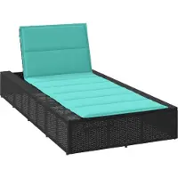 Syfax Sonnenliege mit schwebender Auflage Schwarz Poly Rattan