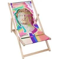 Dreamroots Liegestuhl klappbar Holz bis zu 130 kg, Sonnenliege klappbar mit 3-stufiger Neigungsregulierung der Rückenlehne, Double Face Monument