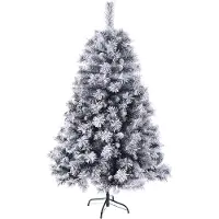 SVITA Weihnachtsbaum künstlich Schnee Tannenzapfen Beeren inkl. Ständer 150cm