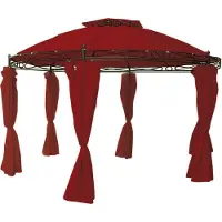 Linder Exclusiv GmbH Pavillon Rund Wasserdicht Ø 350 cm, Burgundrot