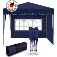 Kronenburg Faltpavillon 3x3m - Wasserfest, UV-Schutz 50+, 2 Seitenteile, blau