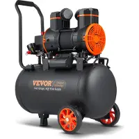 Vevor Silent Druckluftkompressor 2800U/min Flüsterkompressor 70dB Ölfreier Kompressor mit 2 Rädern 35L Druckbehälter 6-8Bar 1800W (2,5PS) 3,5MPa Autoreparaturen Sprühlackierung Holzarbeiten