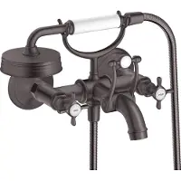 Hansgrohe Zwei-Griff-Spültischarmatur Axor Montreux AP, A 224mm, m Kreuzgr., brush. bla vc