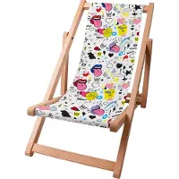 Dreamroots Kinder Liegestuhl klappbar Holz, bis zu 130 kg, Sonnenliege klappbar mit 3-stufiger Neigungsregulierung der Rückenlehne, Girl Power