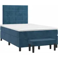 Syfax Boxspringbett mit Matratze Dunkelblau 120x190 cm Samt