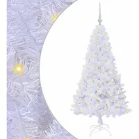 Syfax Künstlicher Weihnachtsbaum Weiß 150 cm PVC und Stahl
