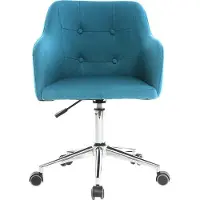 Miliboo - Design Bürosessel Stoff Blaugrün BALTIK
