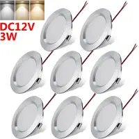 Rosikey 8X 3W LED Einbaustrahler Naturweiß Wohnmobil 12V Einbaustrahler 13mm Superflach Aluminium Wohnwagen Decken Wohnzimmer Camper Boot Caravan Deckenspot