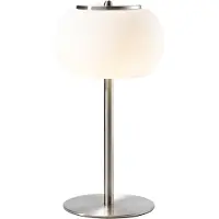 HPI Home Product Import GmbH LED-Tischlampe - H 33 cm - Silbergrau - Weiß - Metall - Glas