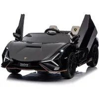 Es-toys Kinderfahrzeug Elektro Auto "Lamborghini SIAN 2 Sitzer" Schwarz