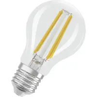 Osram Energy Class LED-Lampe in klassischer Kolbenform, 2.2 W / 470 lm, , kaltweißes Licht (4000 K), CRI 80, aus klarfarbenem bleifreiem Glas, E27 Sockel, IP20, 60 mm Durchmesser.