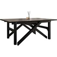 Mirjan 24 Couchtisch und Esstisch Xena Bis, 2-in-1, Rahmen aus Stahl (Farbe: Schwarz / Schwarz)