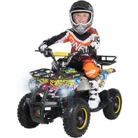Actionbikes Motors Elektro Kinderquad Torino | 1000 Watt - 36 V - Pocket Quad bis 24 km/h - 3 Stufen - Kinder Elektroquad (Gelb Graffiti)