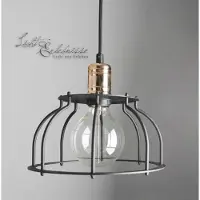 Licht-Erlebnisse Pendelleuchte VintageIndustrie "Workshop" Schwarz Kupfer Metall Hängelampe Wohnzimmer Esstisch
