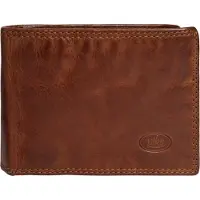 Piké Herren Geldbörse braun aus gewaschenem Rindleder, 9 cm hoch, 12 cm breit, 2 cm tief