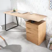 Riess Industrial Schreibtisch STUDIO 160cm Eichenoptik mit 3 Schubladen Laptoptisch Tisch Bürotisch