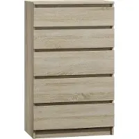 CDF Kommode Malwa M5 | Farbe: Eiche Sonoma | Schrank für Dokumente, Kleinigkeiten | Ideal für Wohnzimmer, Schlafzimmer, Kinderzimmer
