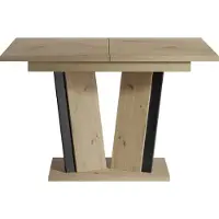 Mirjan 24 Ausziehbarer Tisch Doha II, Esszimmer Esstich, Rechteck, 120-160 cm (Farbe: Artisan / Schwarz)