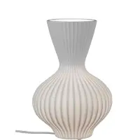 Formano Tischlampe Keramik weiß mit Rillen 20 x 30 cm