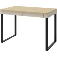 Mirjan 24 Schreibtisch Luca 11 mit zwei Schubladen (Farbe: Sandbeige / Sandbeige + Geölte Eiche)