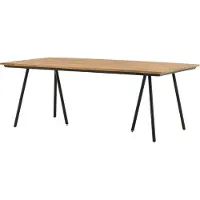 Furnlux Classic FURNLUX Outdoor-esstisch Chan Akazie Und Schwarz 100cm / Hauptfarbe: Braun / Abmessungen: 100 x 200 x 74 cm