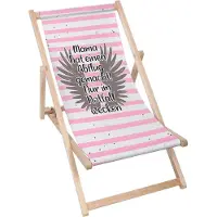 Dreamroots Liegestuhl klappbar Holz, bis zu 130 kg, Sonnenliege klappbar mit 3-stufiger Neigungsregulierung der Rückenlehne, Mama Hat Einen Abflug