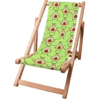 Dreamroots Kinder Liegestuhl klappbar Holz bis zu 130 kg, Sonnenliege klappbar mit 3-stufiger Neigungsregulierung der Rückenlehne, Exercising Avocado