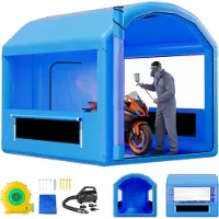 StarTech.com Aufblasbare Lackier- und Spritzkabine - Lackierkabinenzelt 3 x 2,5 x 2,5 m - Mit 550 W Gebläse - Luftfiltersystem - Rundes Dach - PVC-Material - Für Fahrzeugteile - Blau