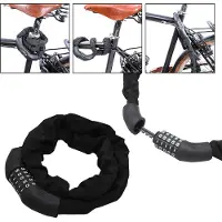 Jiubiaz Fahrradschloß Mit Stahlkettengliedern Motorradschloß Schwarz Kombinations 120cm