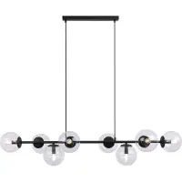 Light11 HOME Hängelampe Siena schwarz 8-flammig mit klaren Lampenschirmen E14