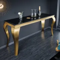 Invicta riess-ambiente Eleganter Konsolentisch MODERN BAROCK 145cm schwarz gold Opalglas Edelstahlbeine Anrichte Tisch