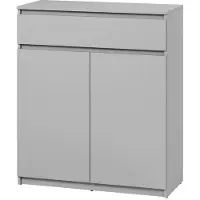 Mirjan 24 Kombikommode Simply 2D1S SM02, Kommode mit zwei Drehtüren und Schublade, 92x40x107 cm (Farbe: Grau)