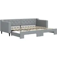 vidaXL Tagesbett Ausziehbar Hellgrau 80x200 cm Stoff