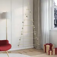 vidaXL "Schlussverkauf" Metall Weihnachtsbaum(1 pc) - Kunstbaum/Tannenbaum - Gold 209 cm Pulverbeschichteter Stahl C8182